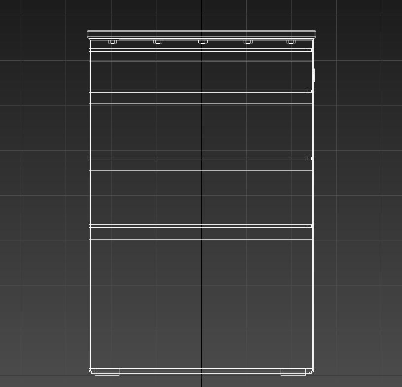 Desk with drawers steel leg 3D model_11