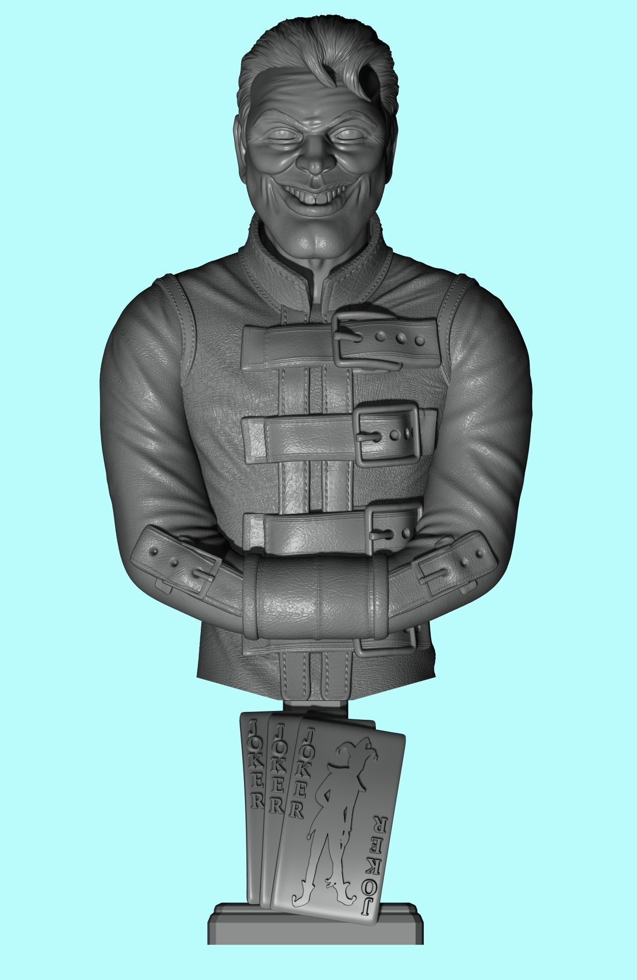 Joker batman bust Free 3D model_1