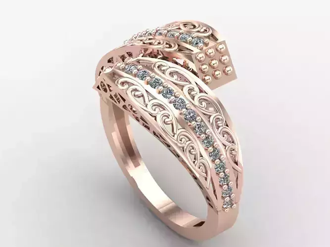 Two Head Women Ring 3DM Womens Ring 3d models 3D print model