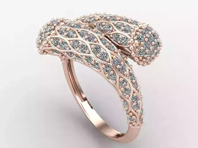 Two Head Women Ring 3DM Womens Ring 3d models 3D print model