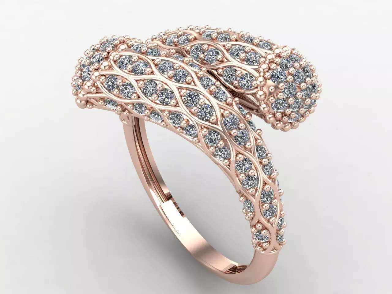 Two Head Women Ring 3DM Womens Ring 3d models 3D print model 3D print model_0