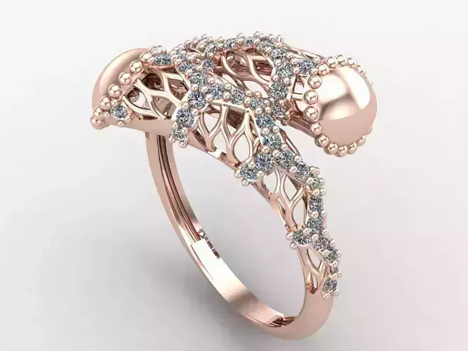 Two Head Women Ring 3DM Womens Ring 3d models 3D print model