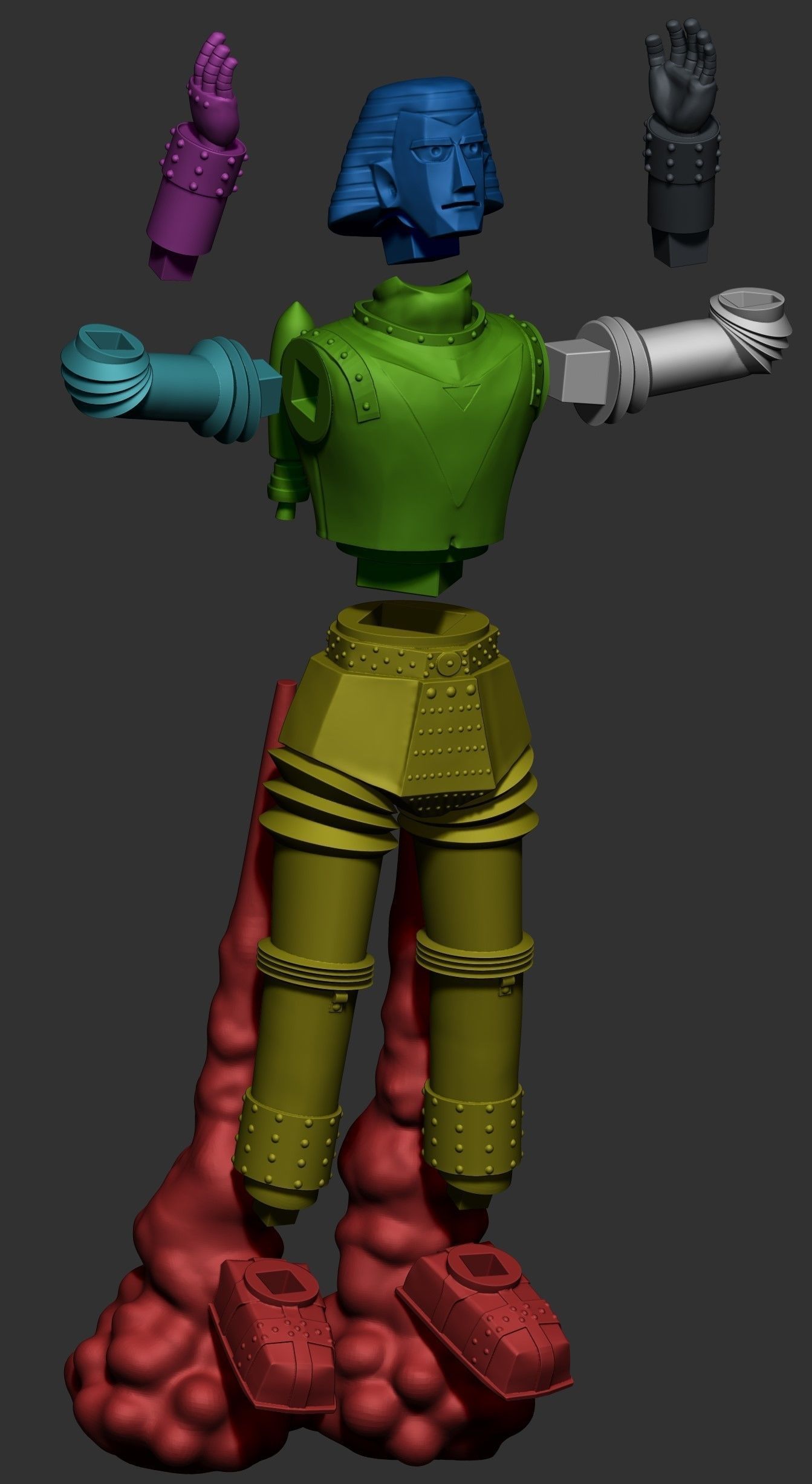 Giant Robot Taking flight 3D print model_8