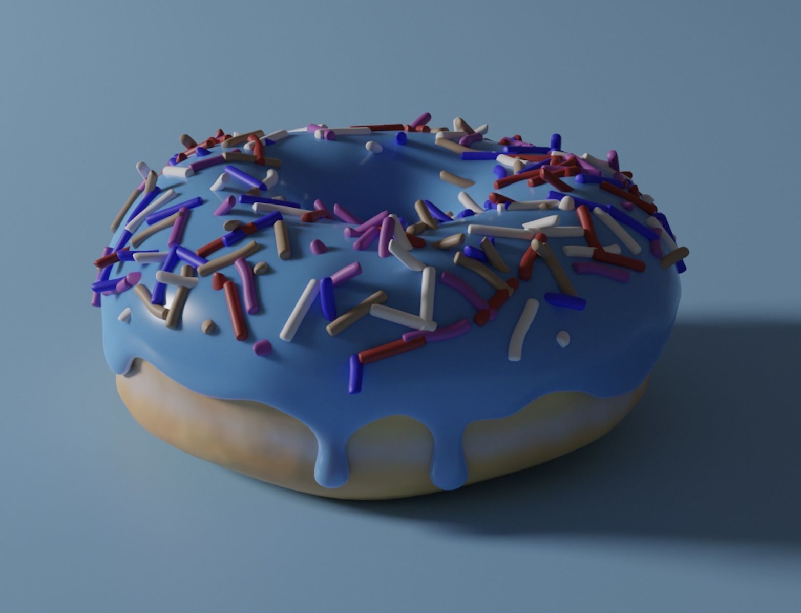3D Blue Donut Model 3D model_1