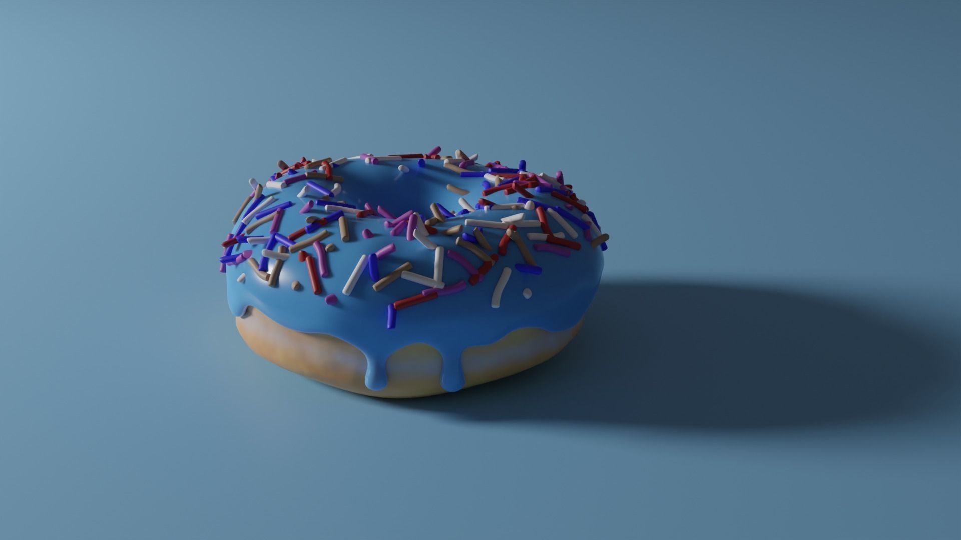 3D Blue Donut Model 3D model_8