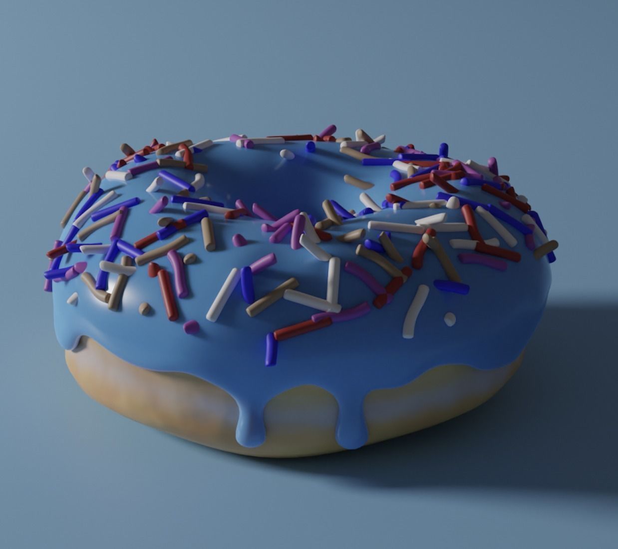 3D Blue Donut Model 3D model_6