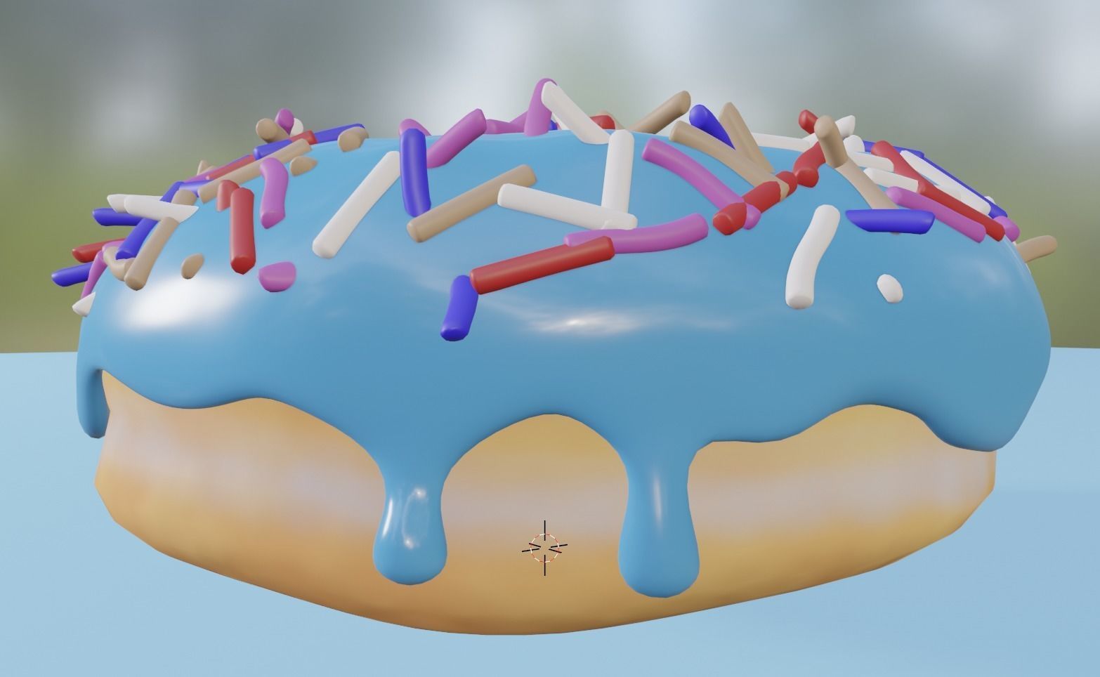 3D Blue Donut Model 3D model_4