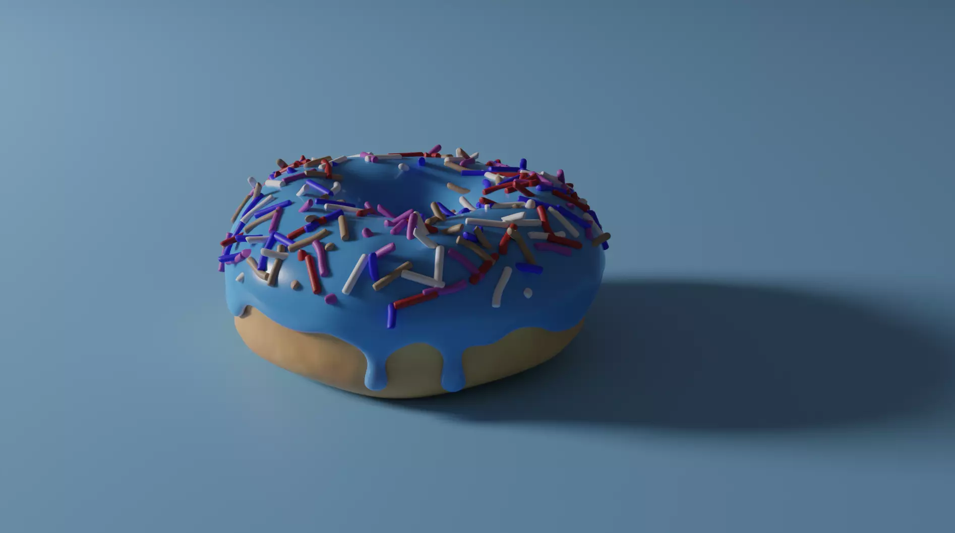 3D Blue Donut Model 3D model_0