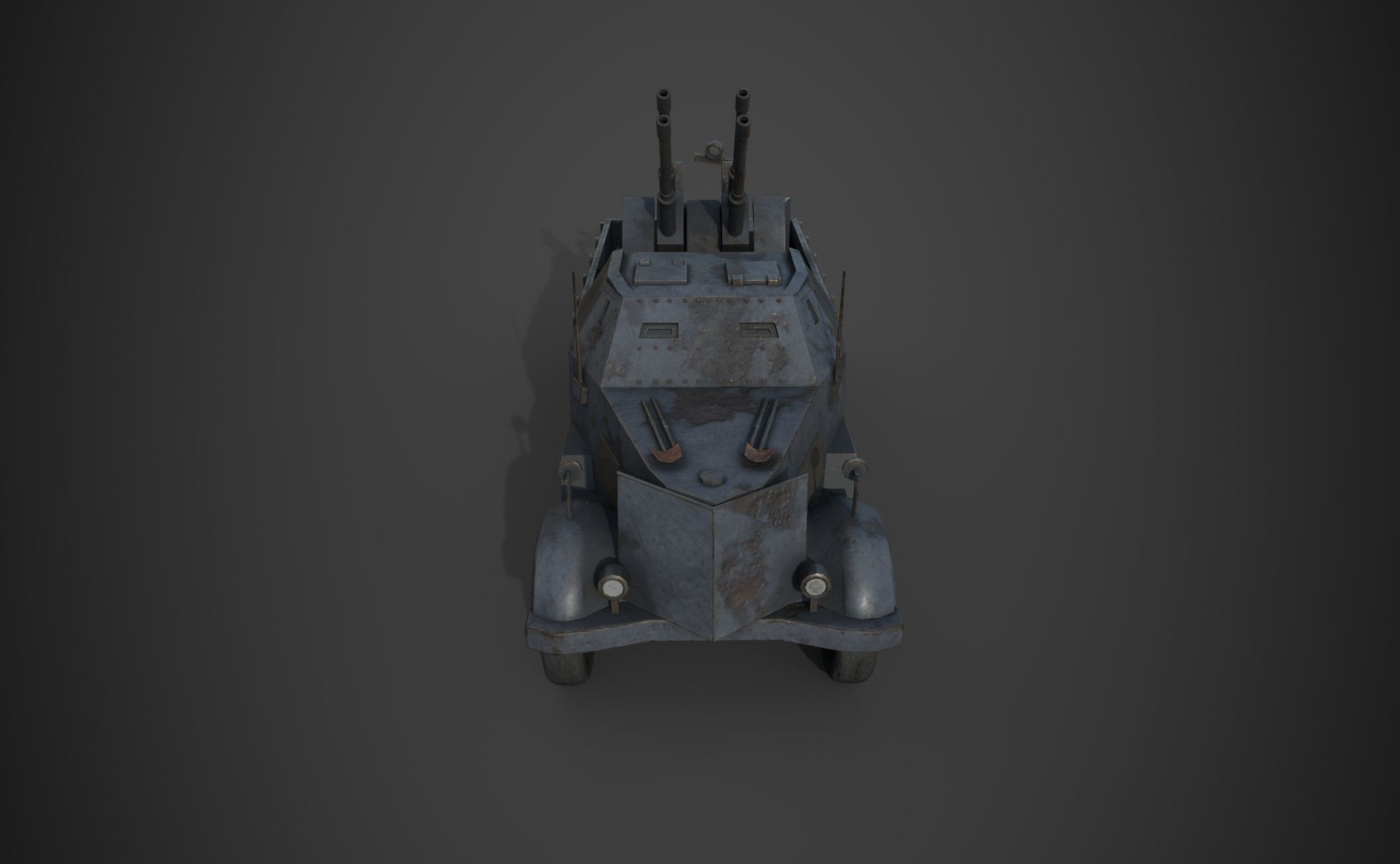 FlakTank german tank Low-poly 3D model_3