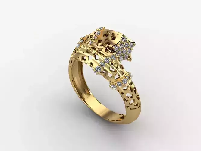 Two Head Women Ring 3DM Womens Ring 3d models 3D print model