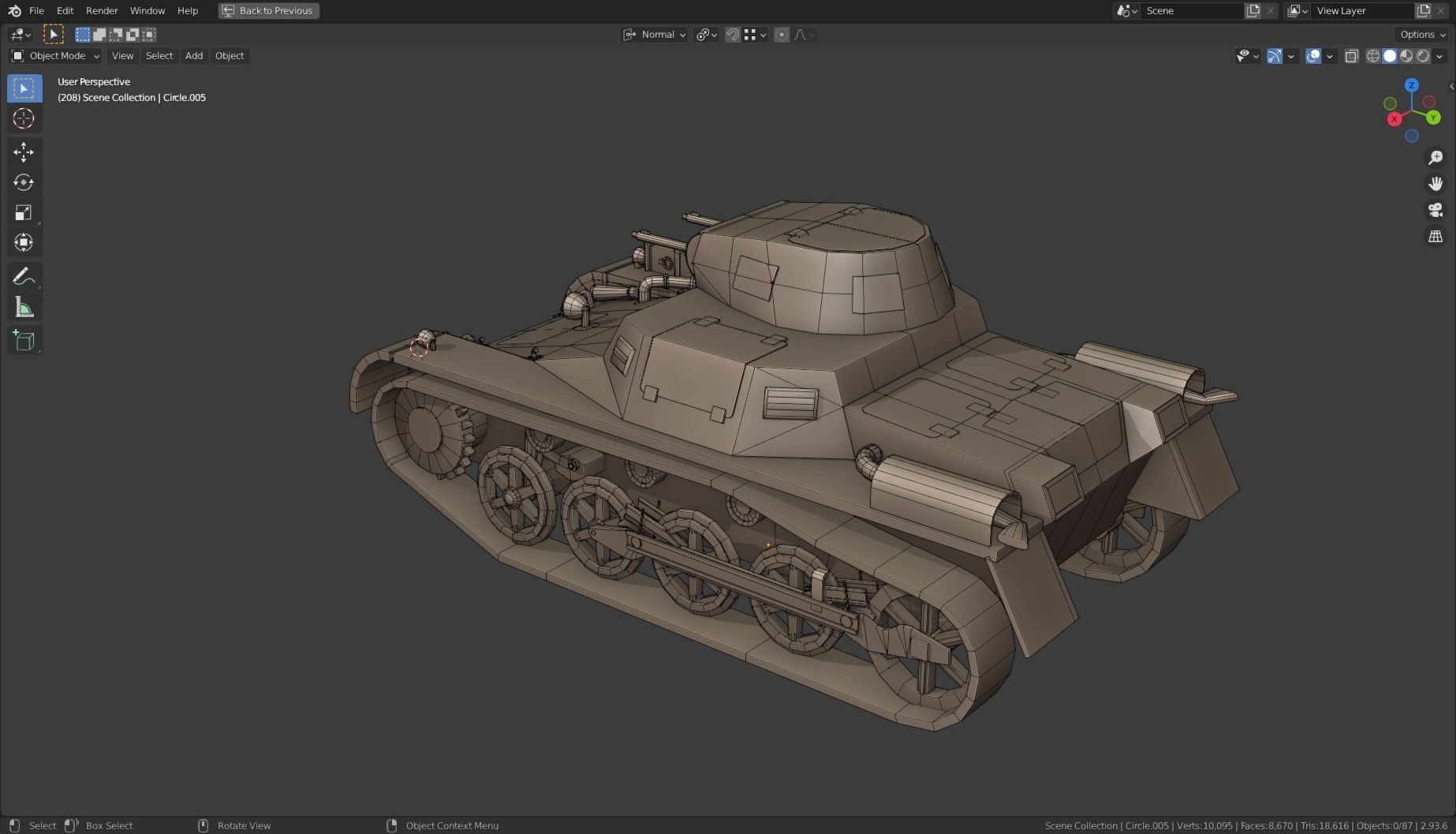 Pzkpfw I Tank Base Mesh Low-poly 3D model_21
