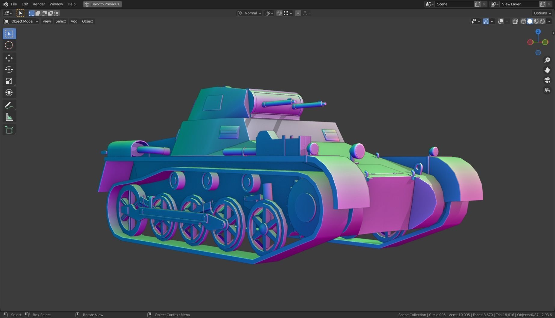 Pzkpfw I Tank Base Mesh Low-poly 3D model_8