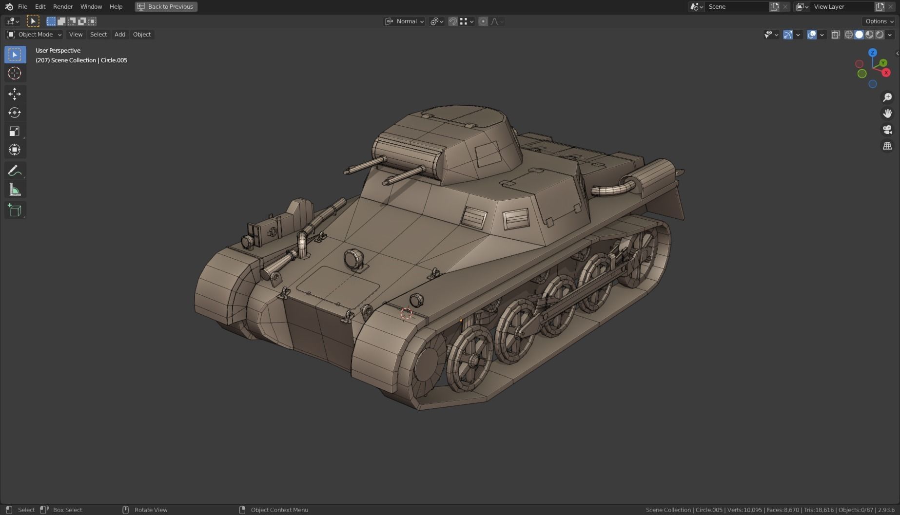 Pzkpfw I Tank Base Mesh Low-poly 3D model_2