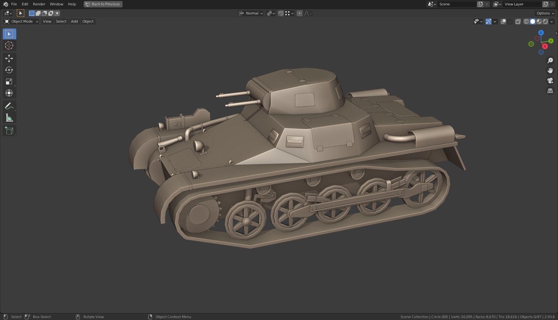 Pzkpfw I Tank Base Mesh Low-poly 3D model_16