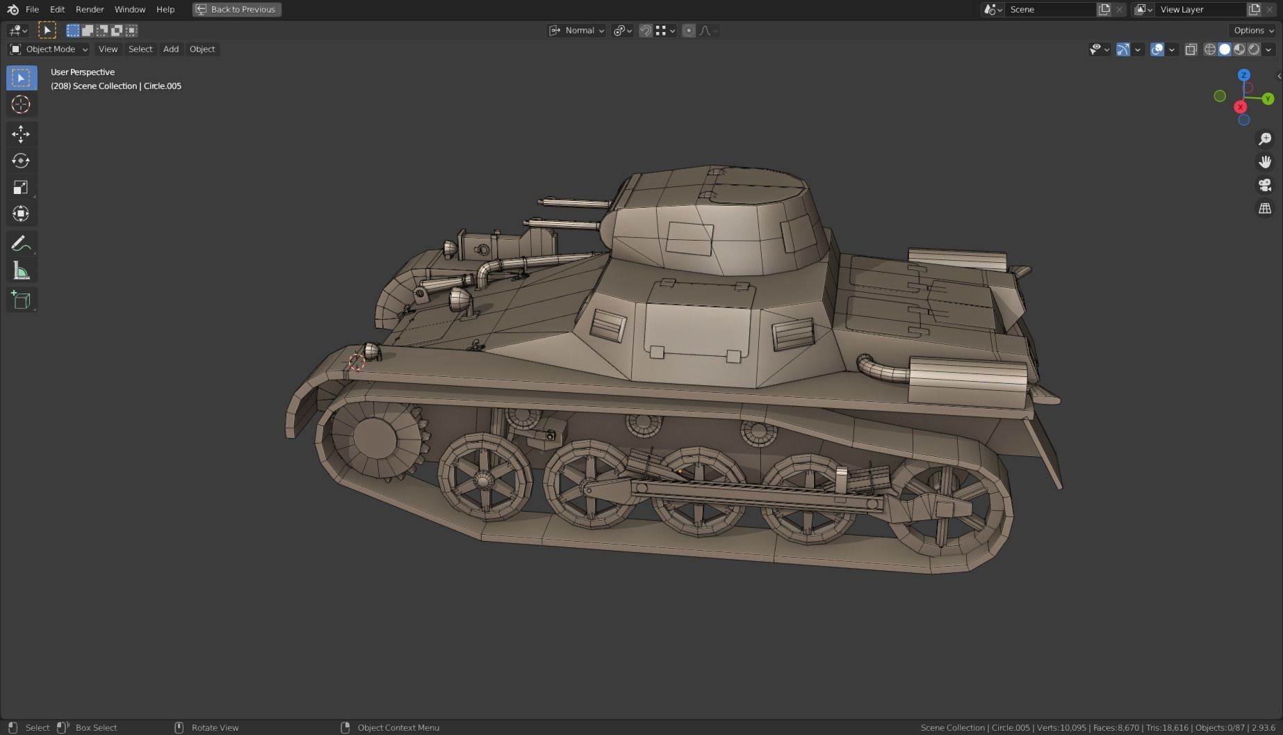Pzkpfw I Tank Base Mesh Low-poly 3D model_19