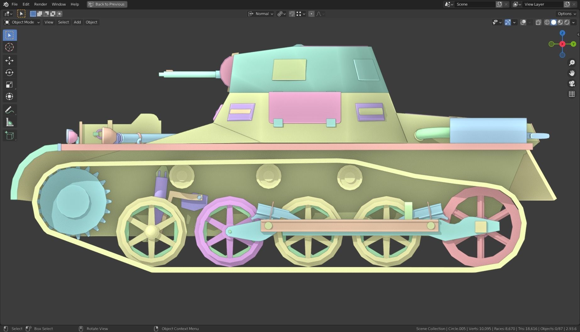 Pzkpfw I Tank Base Mesh Low-poly 3D model_14