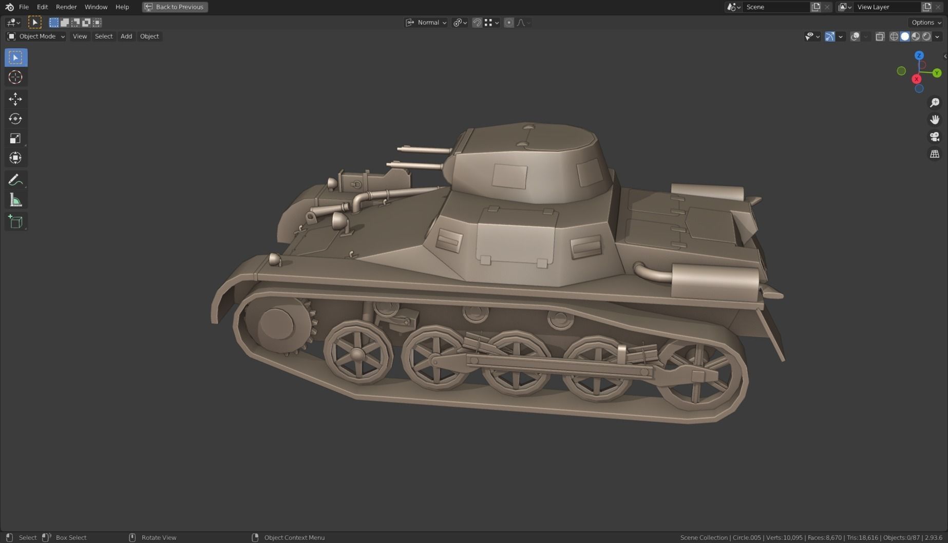Pzkpfw I Tank Base Mesh Low-poly 3D model_18