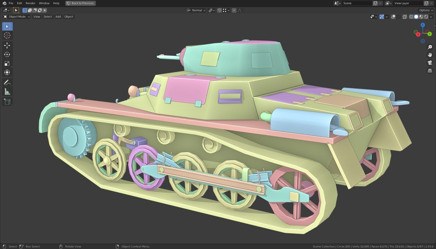 Pzkpfw I Tank Base Mesh Low-poly 3D model_11