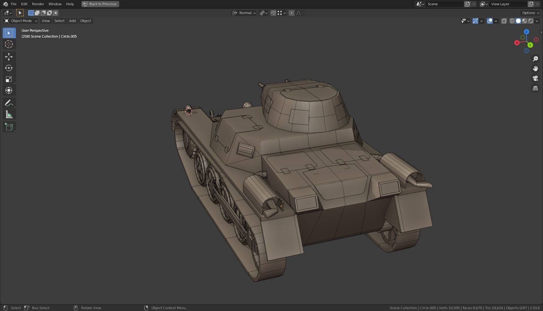 Pzkpfw I Tank Base Mesh Low-poly 3D model_22