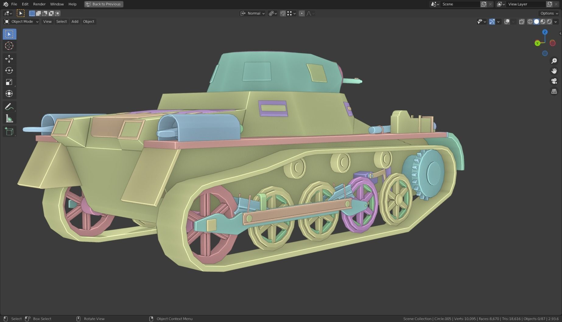 Pzkpfw I Tank Base Mesh Low-poly 3D model_12