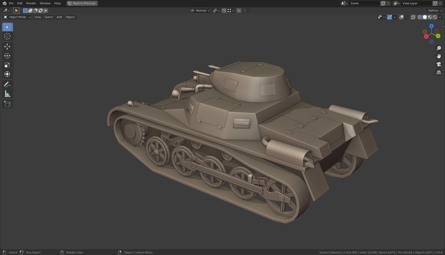 Pzkpfw I Tank Base Mesh Low-poly 3D model_20
