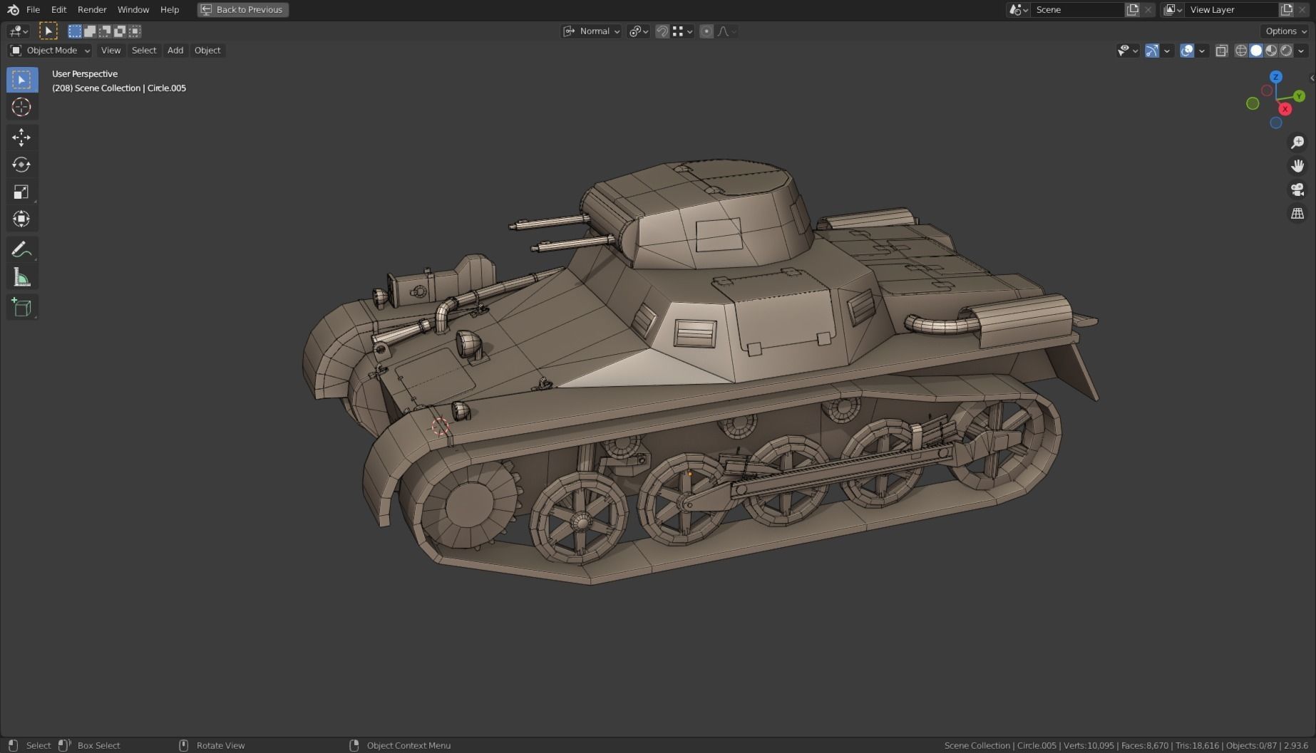 Pzkpfw I Tank Base Mesh Low-poly 3D model_17