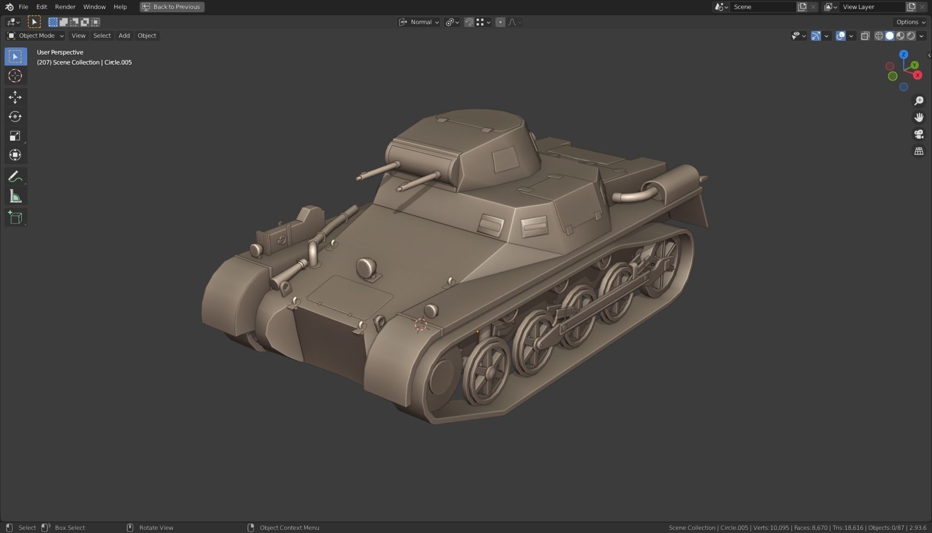 Pzkpfw I Tank Base Mesh Low-poly 3D model_1