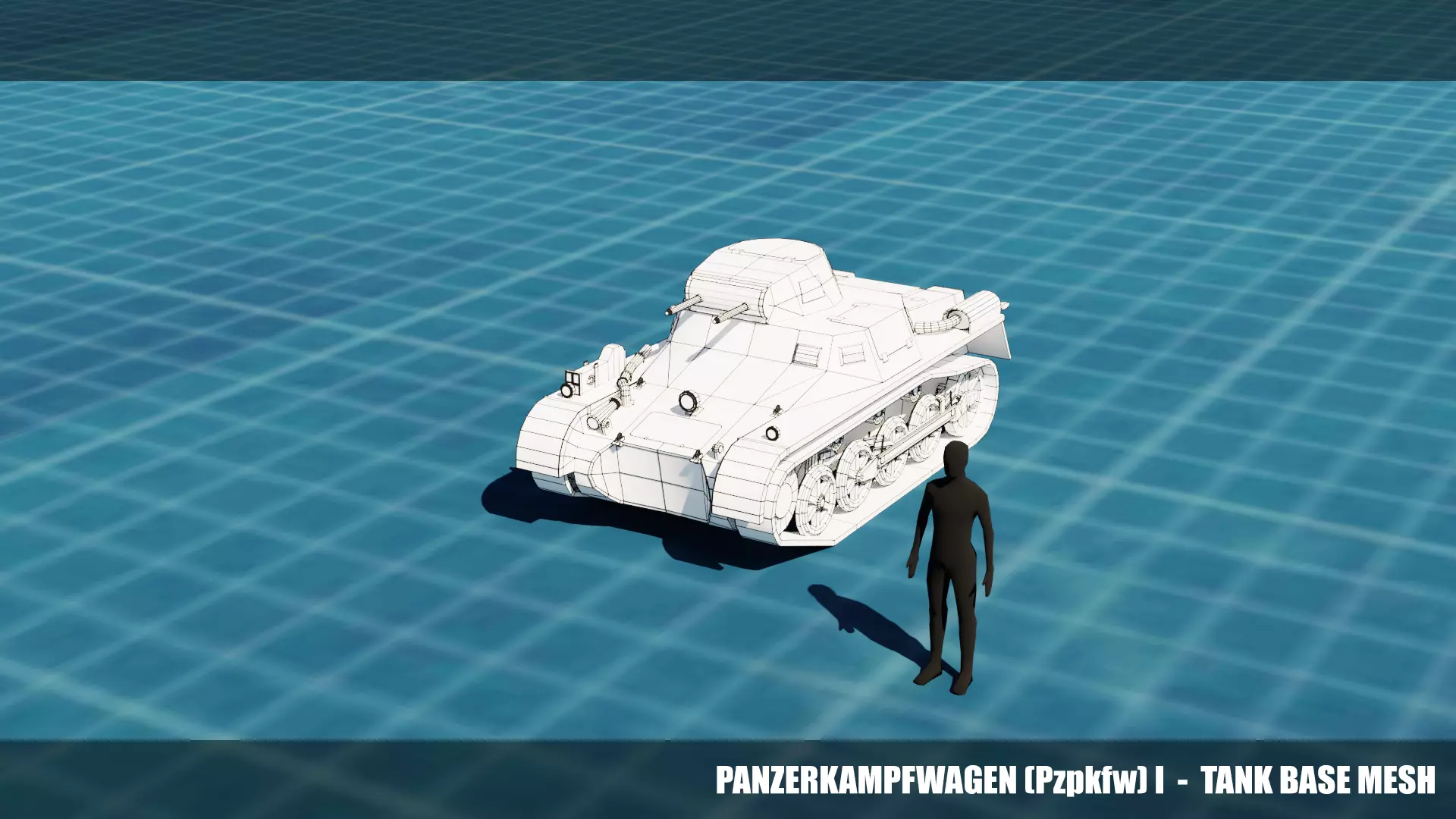 Pzkpfw I Tank Base Mesh Low-poly 3D model_0
