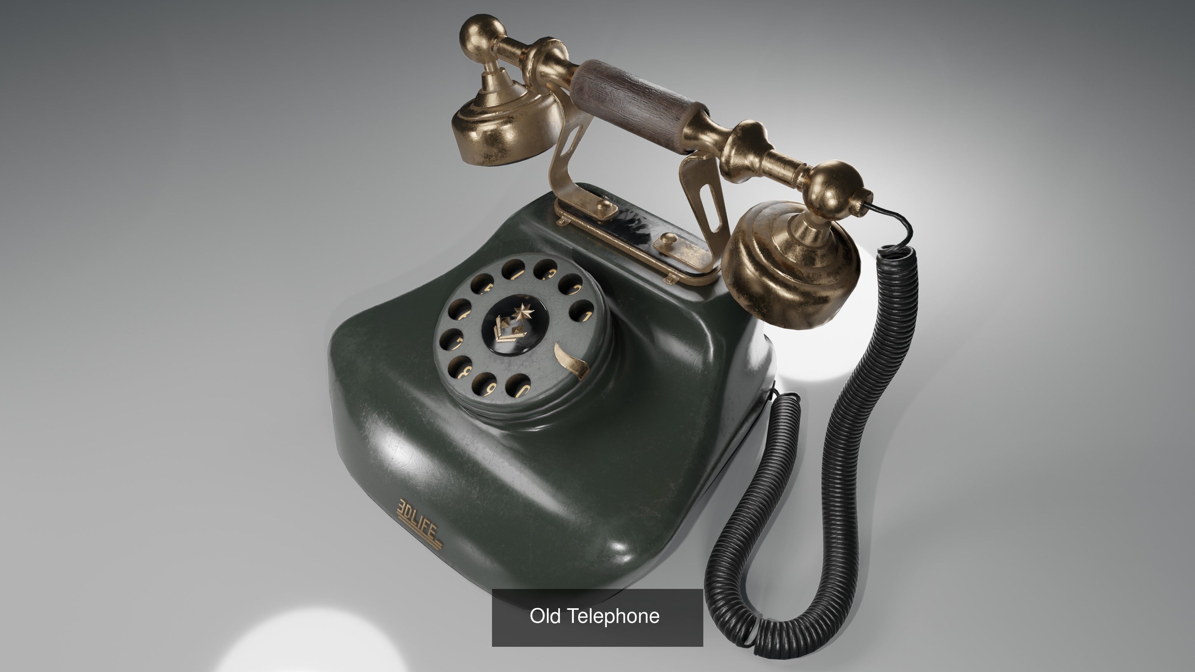 Old electronics including TV Fan Telephone and Radio 3D Model Collection_6