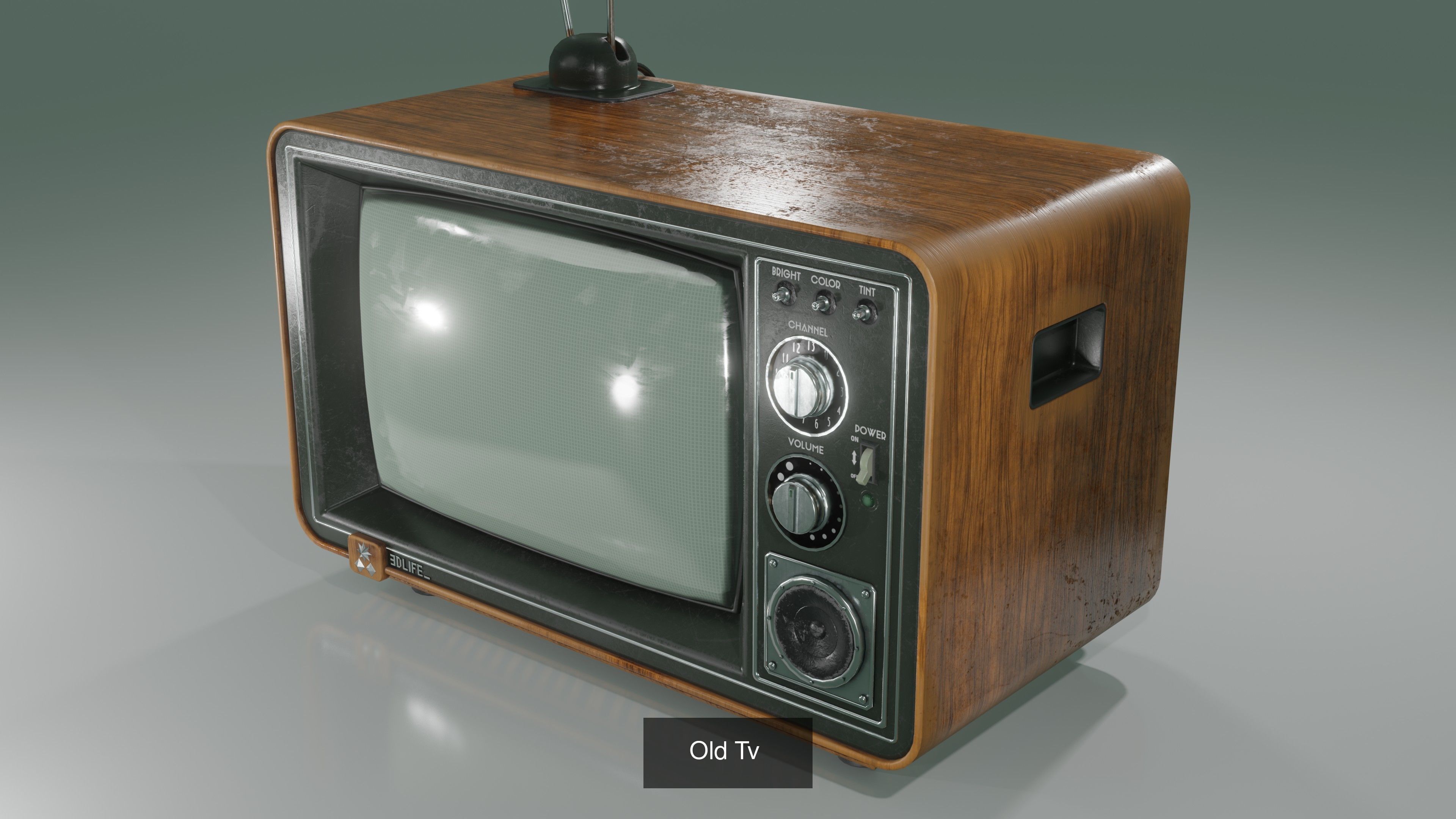 Old electronics including TV Fan Telephone and Radio 3D Model Collection_4