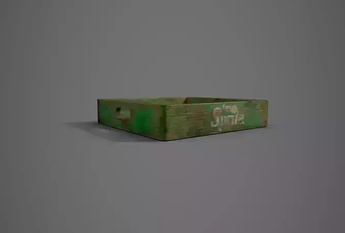Old wooden crate  Low-poly 3D model