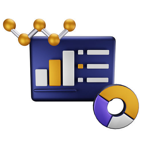 Data Analysis Low-poly 3D model