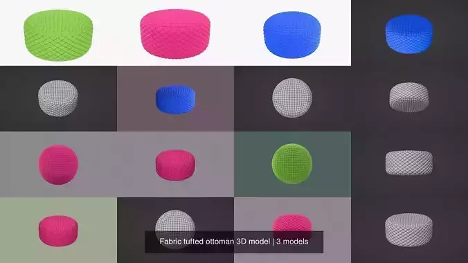 Fabric tufted ottoman