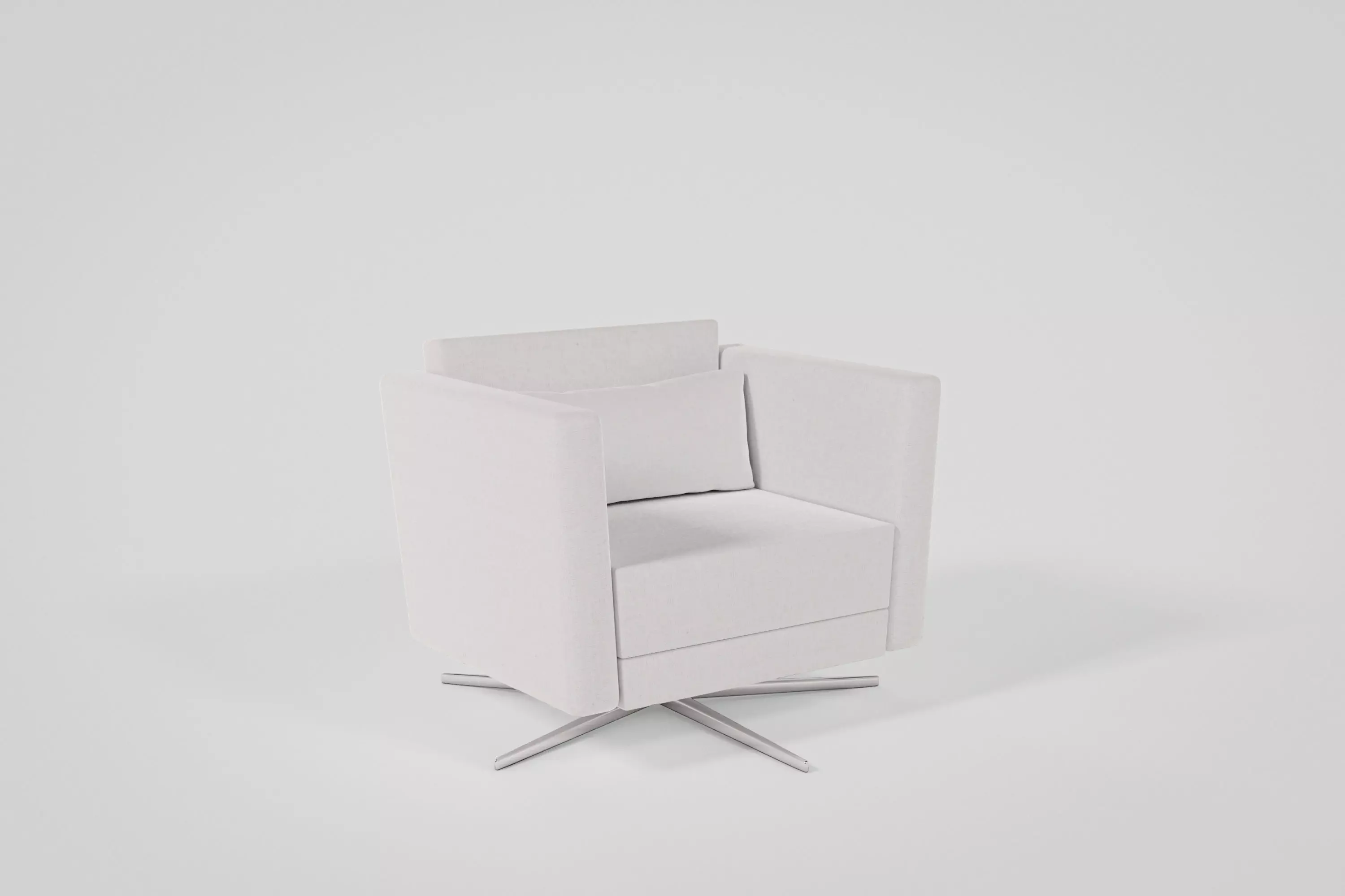 Armchair swivel chair Low-poly 3D model_0