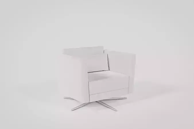 Armchair swivel chair Low-poly 3D model