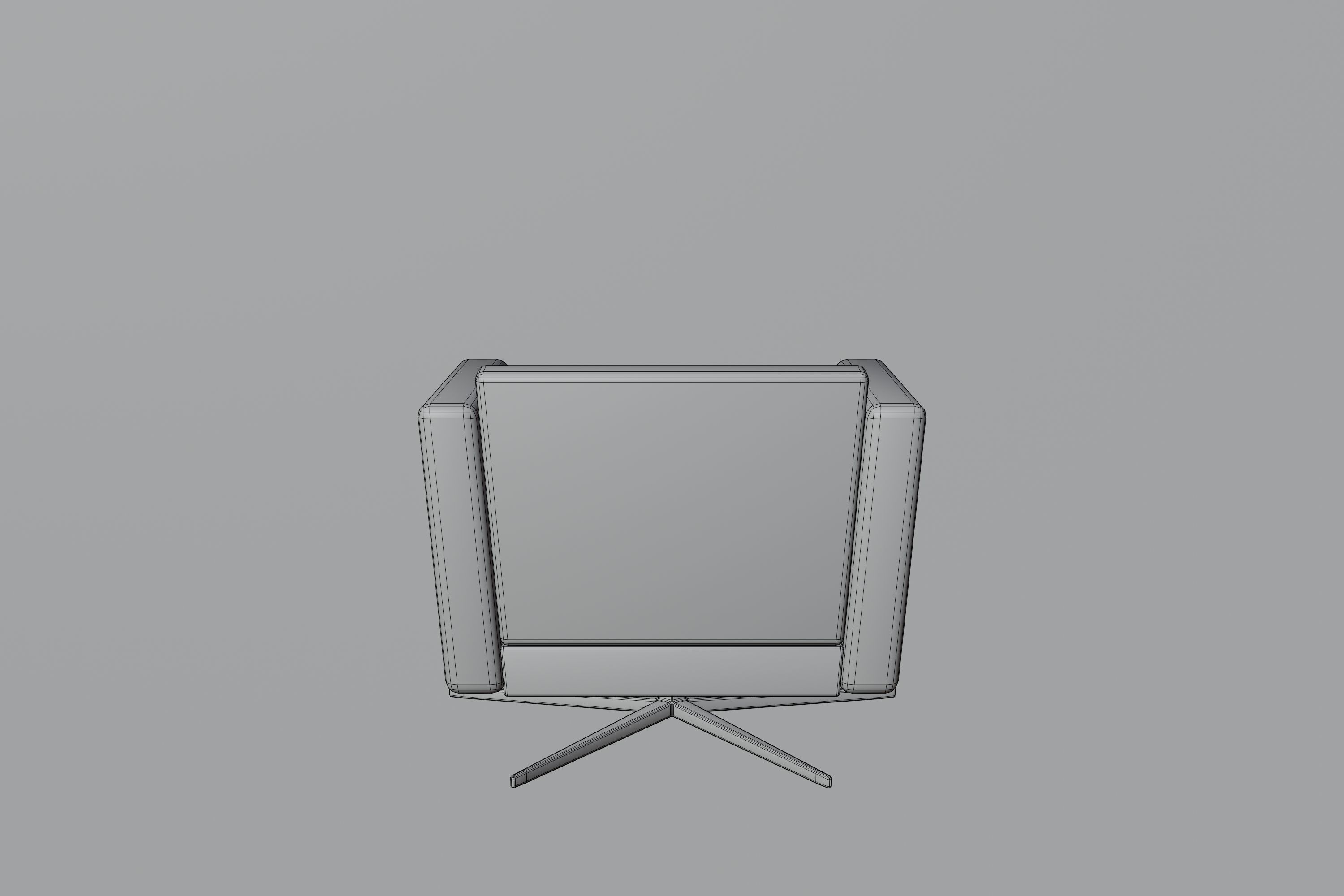 Armchair swivel chair Low-poly 3D model_7
