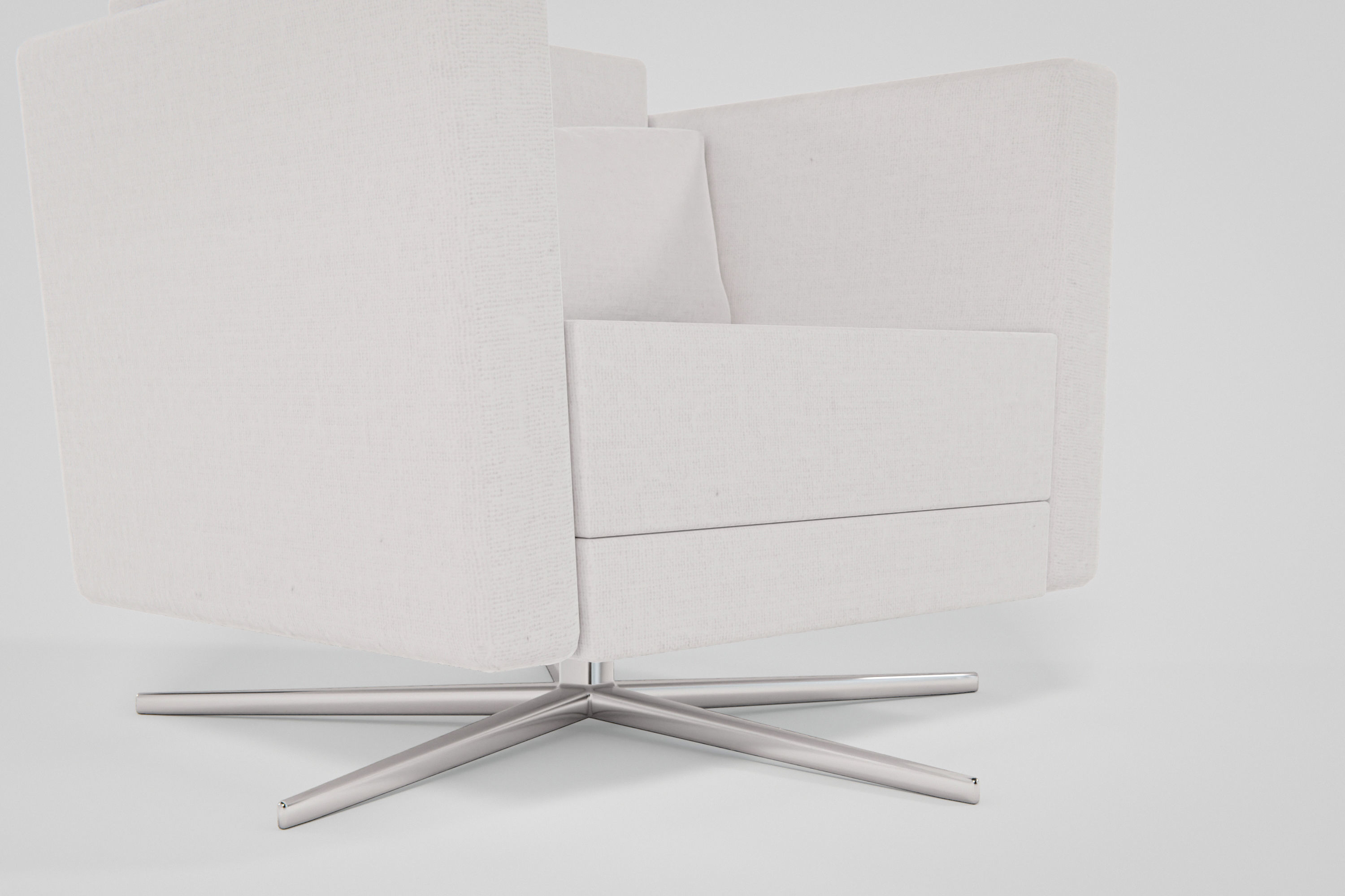 Armchair swivel chair Low-poly 3D model_8