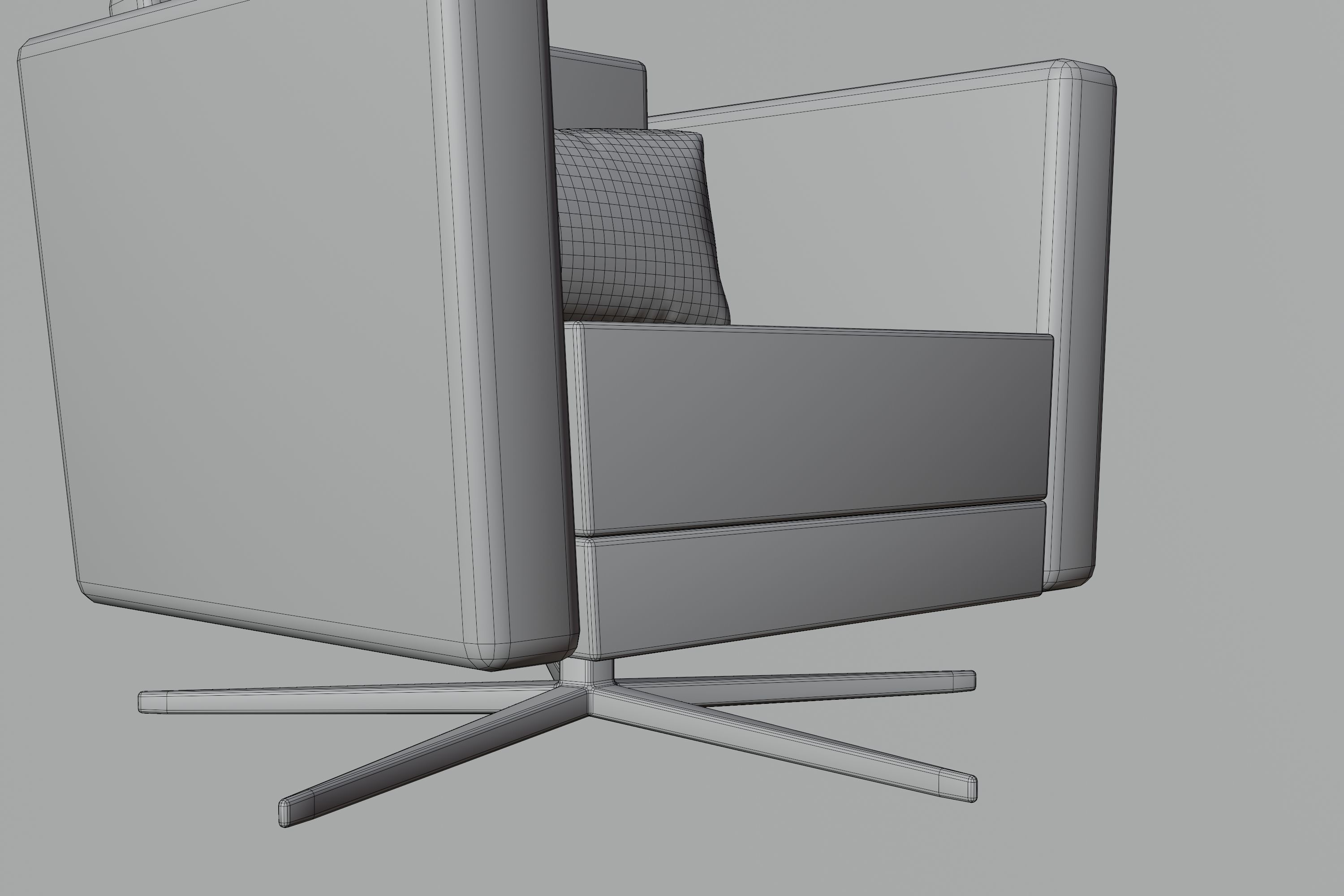 Armchair swivel chair Low-poly 3D model_9