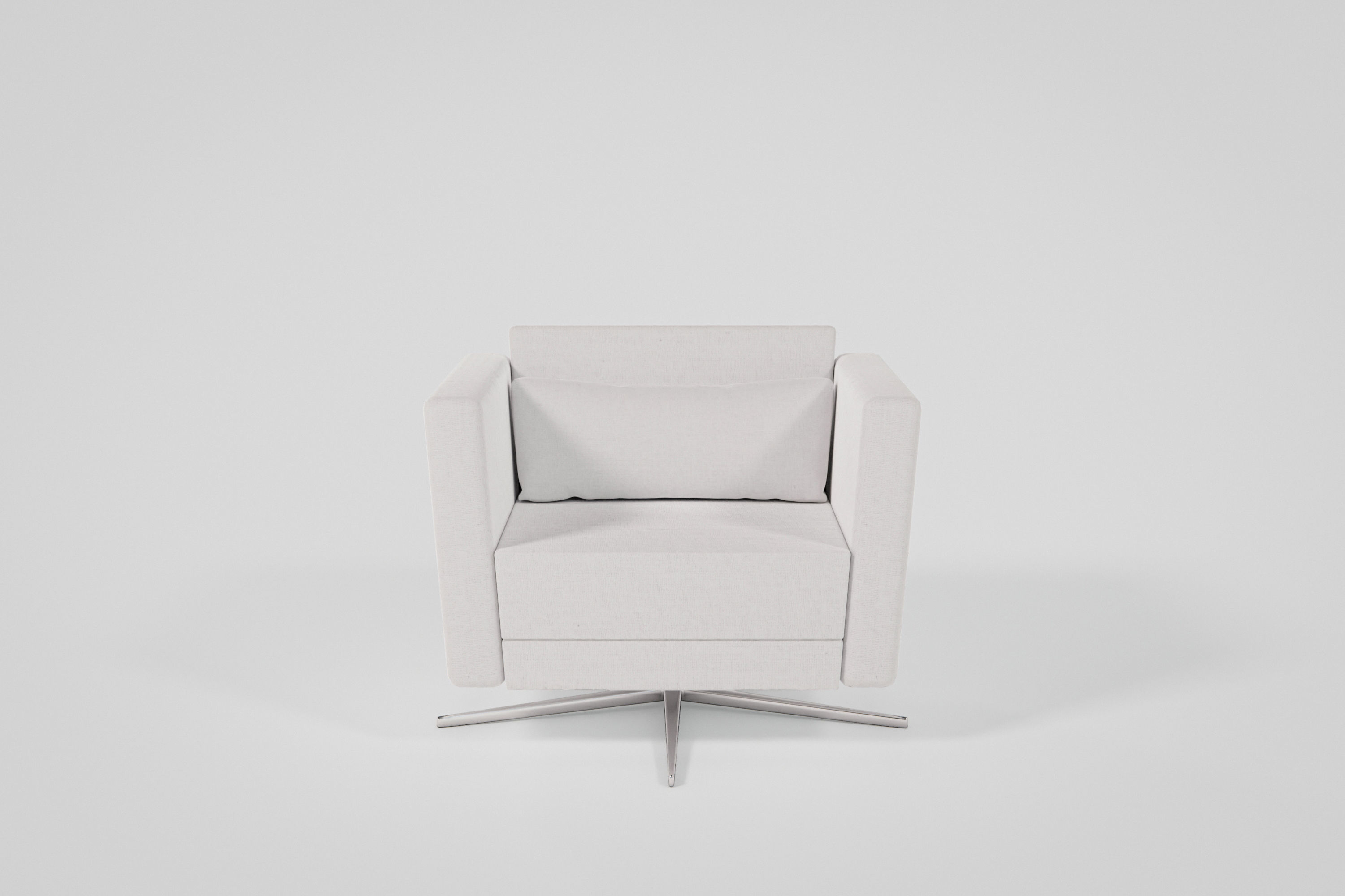 Armchair swivel chair Low-poly 3D model_2