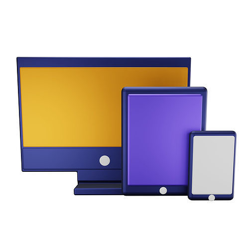 Responsive Design Low-poly 3D model