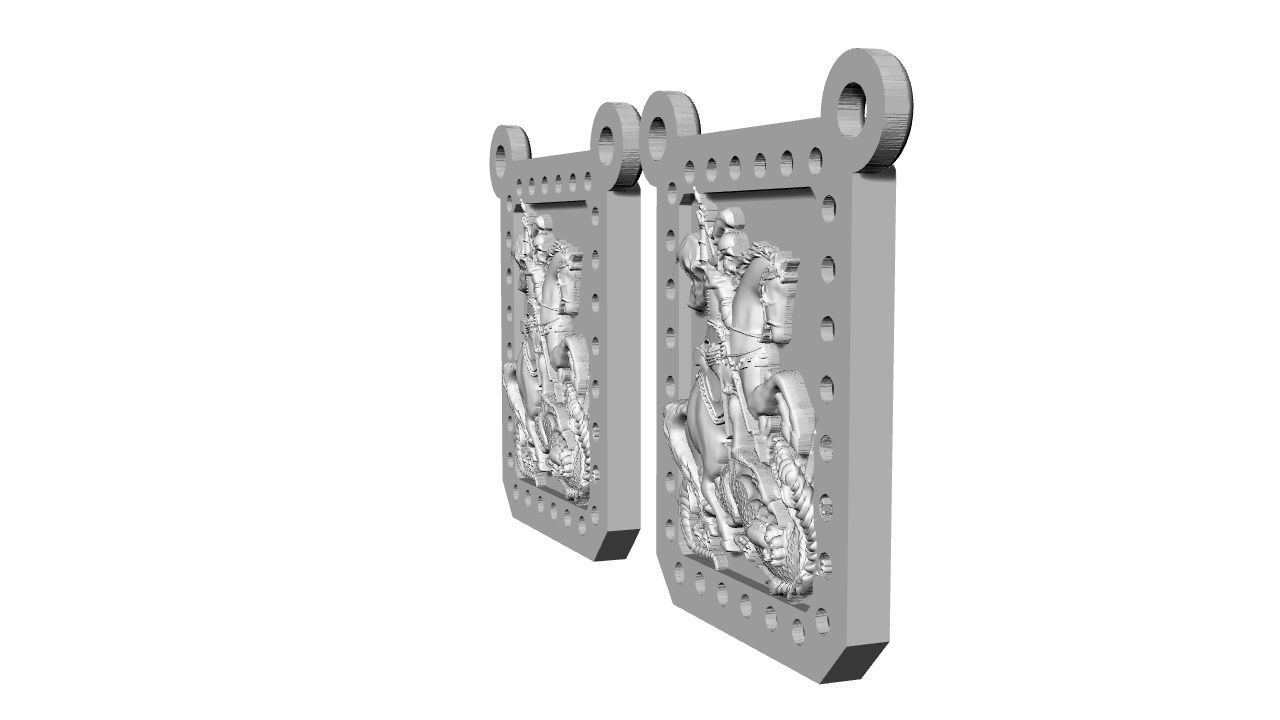 Scapular Saint George Sao Jorge with Jesus and Mary 3D print model_5