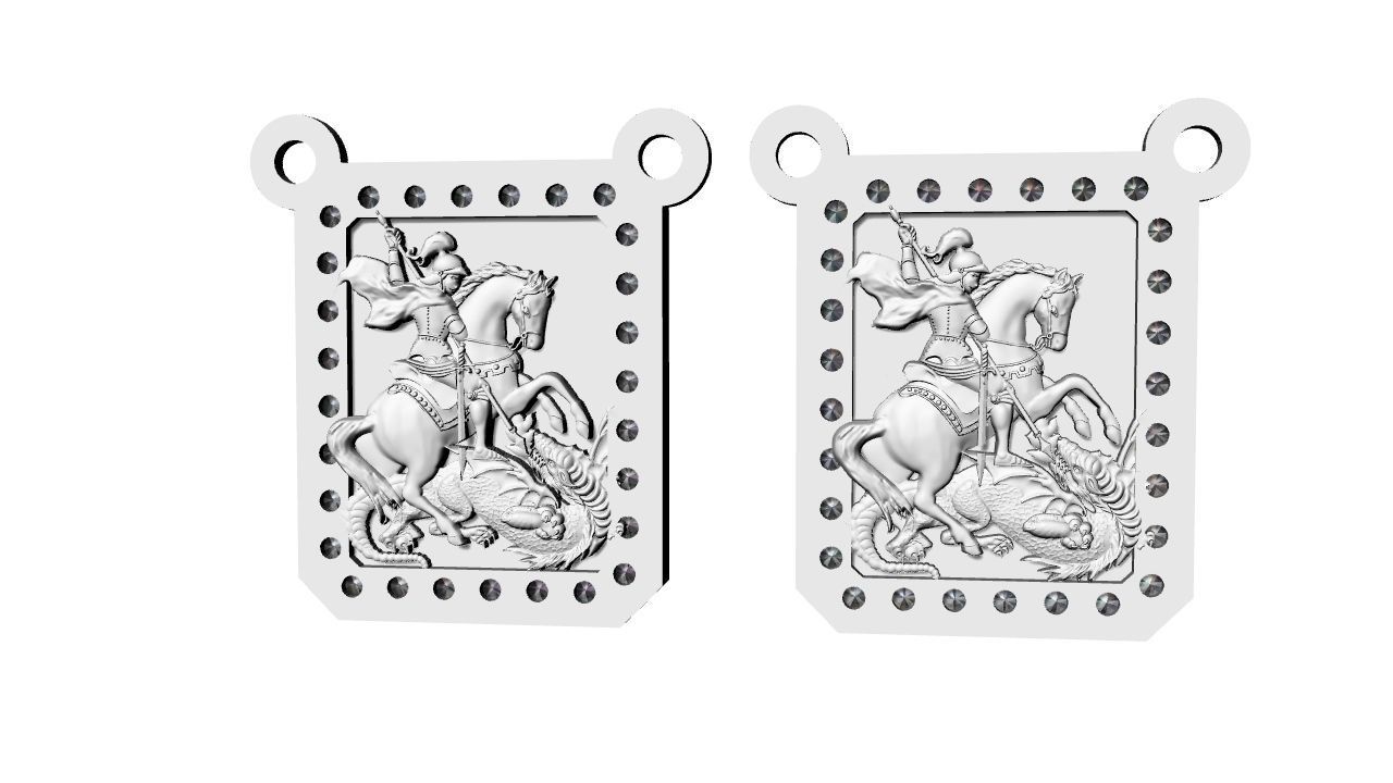 Scapular Saint George Sao Jorge with Jesus and Mary 3D print model_7