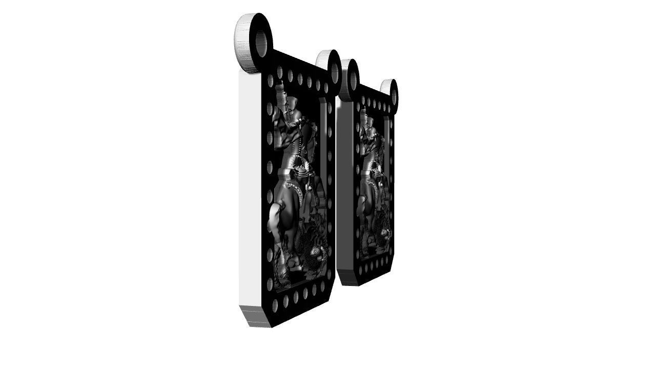 Scapular Saint George Sao Jorge with Jesus and Mary 3D print model_9