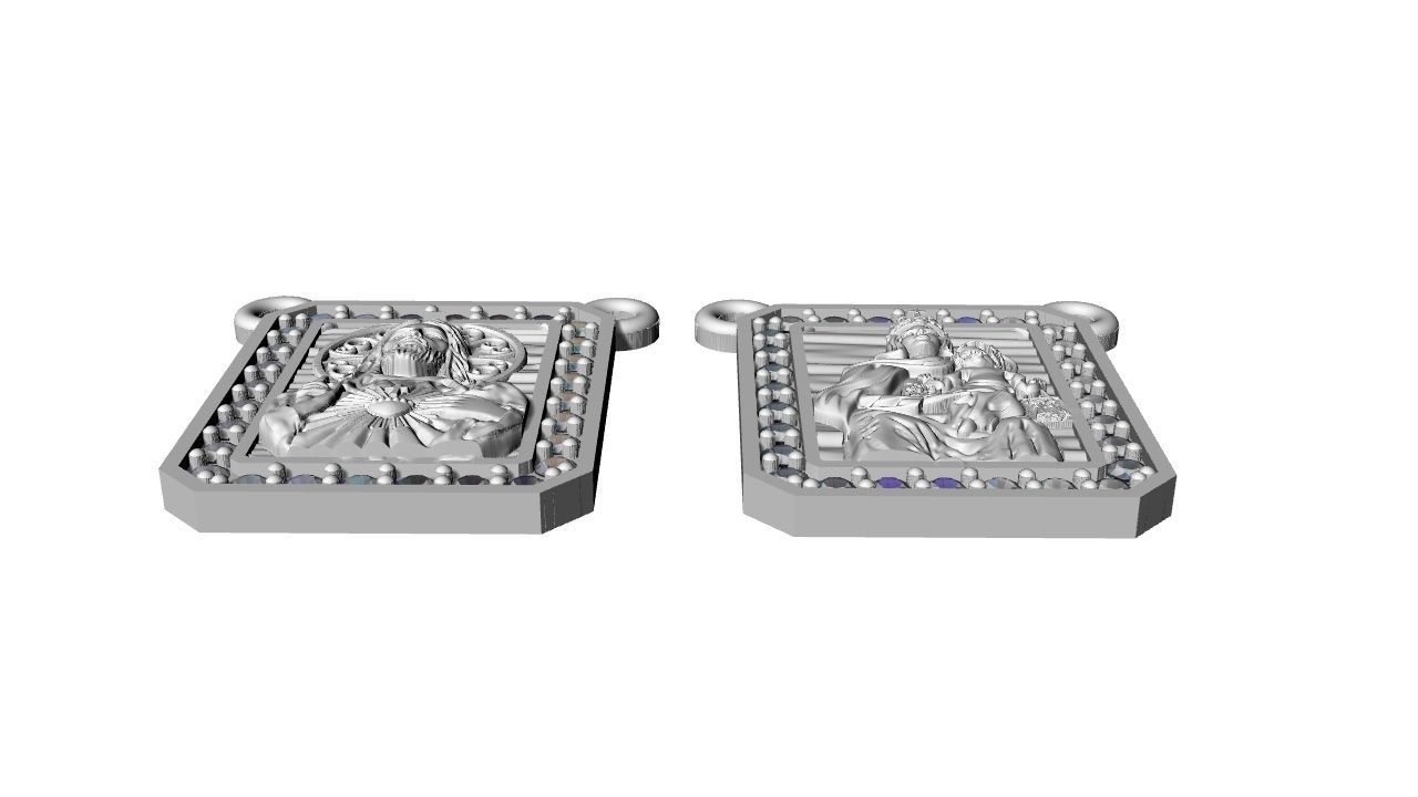 Scapular Saint George Sao Jorge with Jesus and Mary 3D print model_15