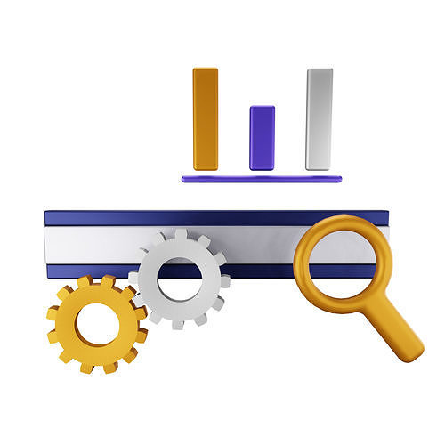 SEO Illustration 3D Icon Low-poly 3D model