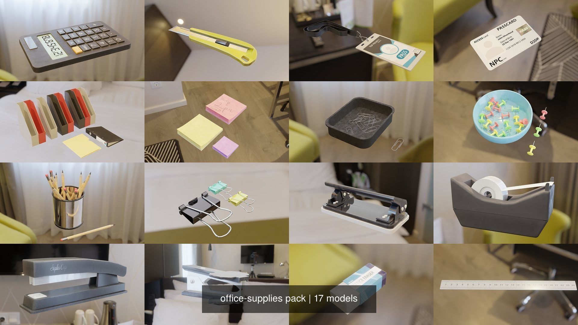 office-supplies pack 3D Model Collection_3