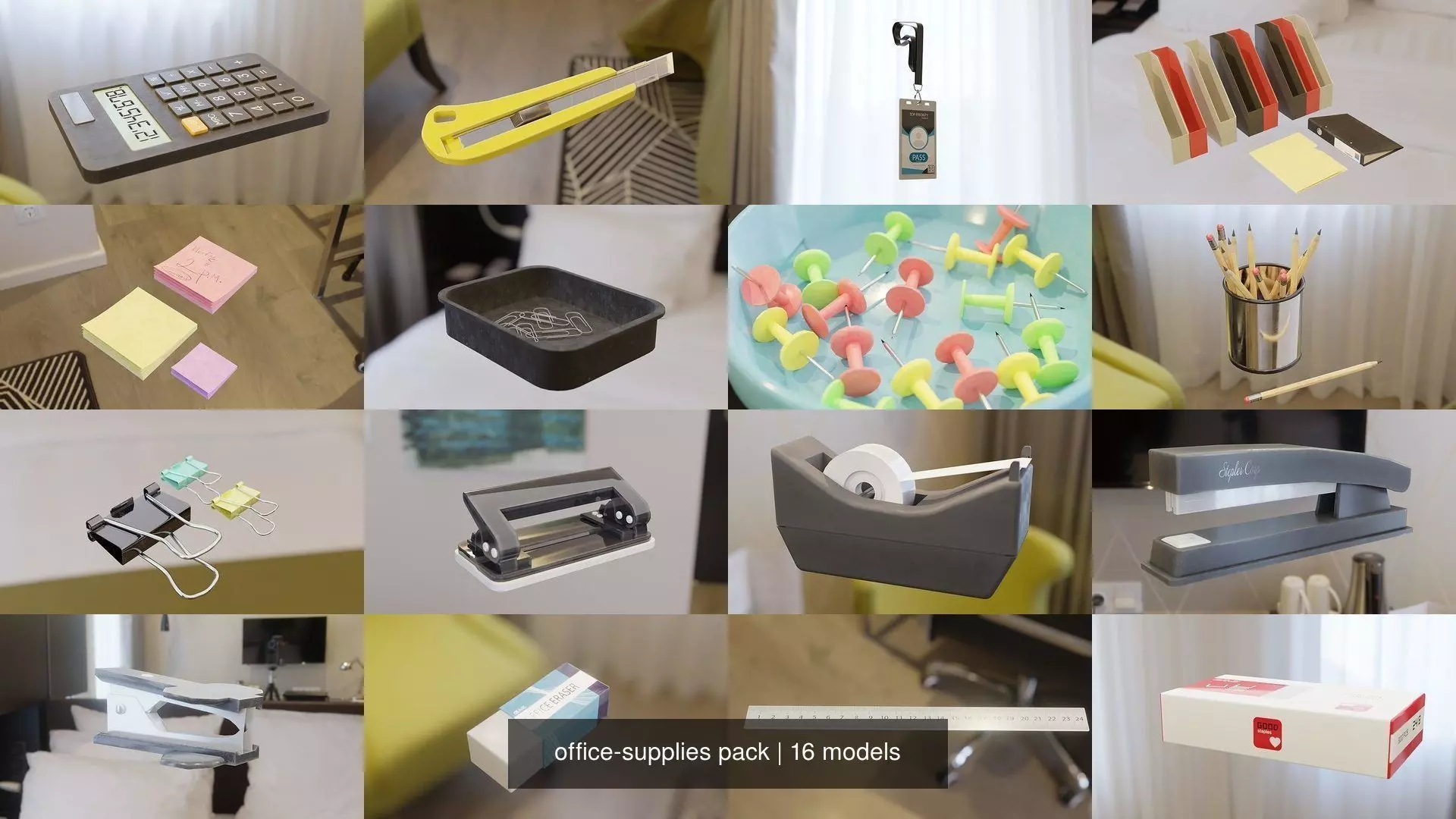 office-supplies pack 3D Model Collection_2