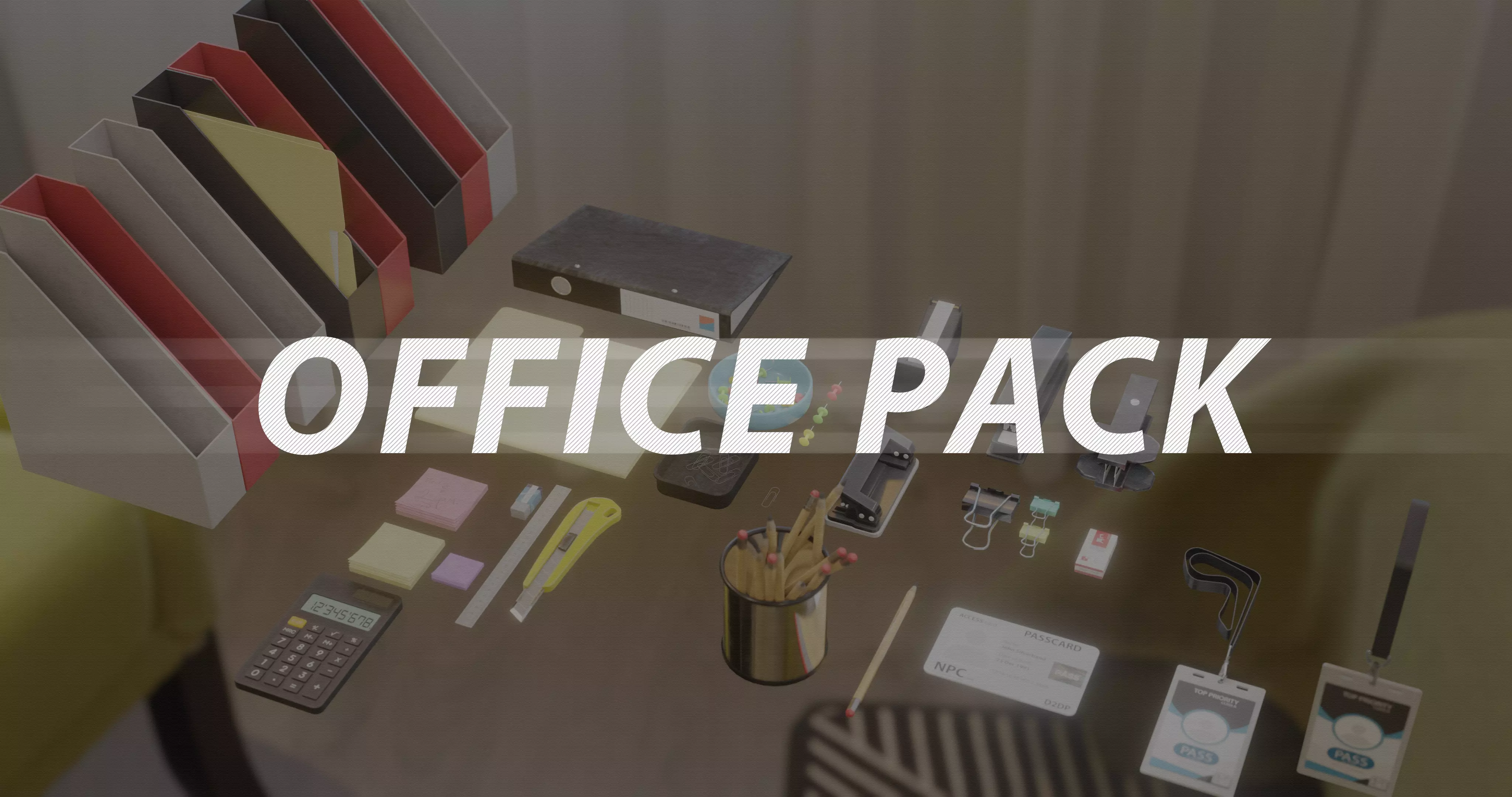 office-supplies pack 3D Model Collection_0