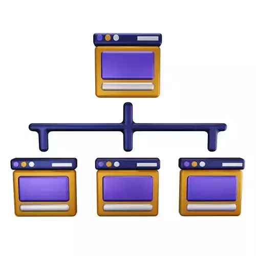 Sitemap 3D Icon Low-poly 3D model