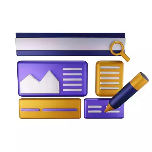 Web Design Low-poly 3D model